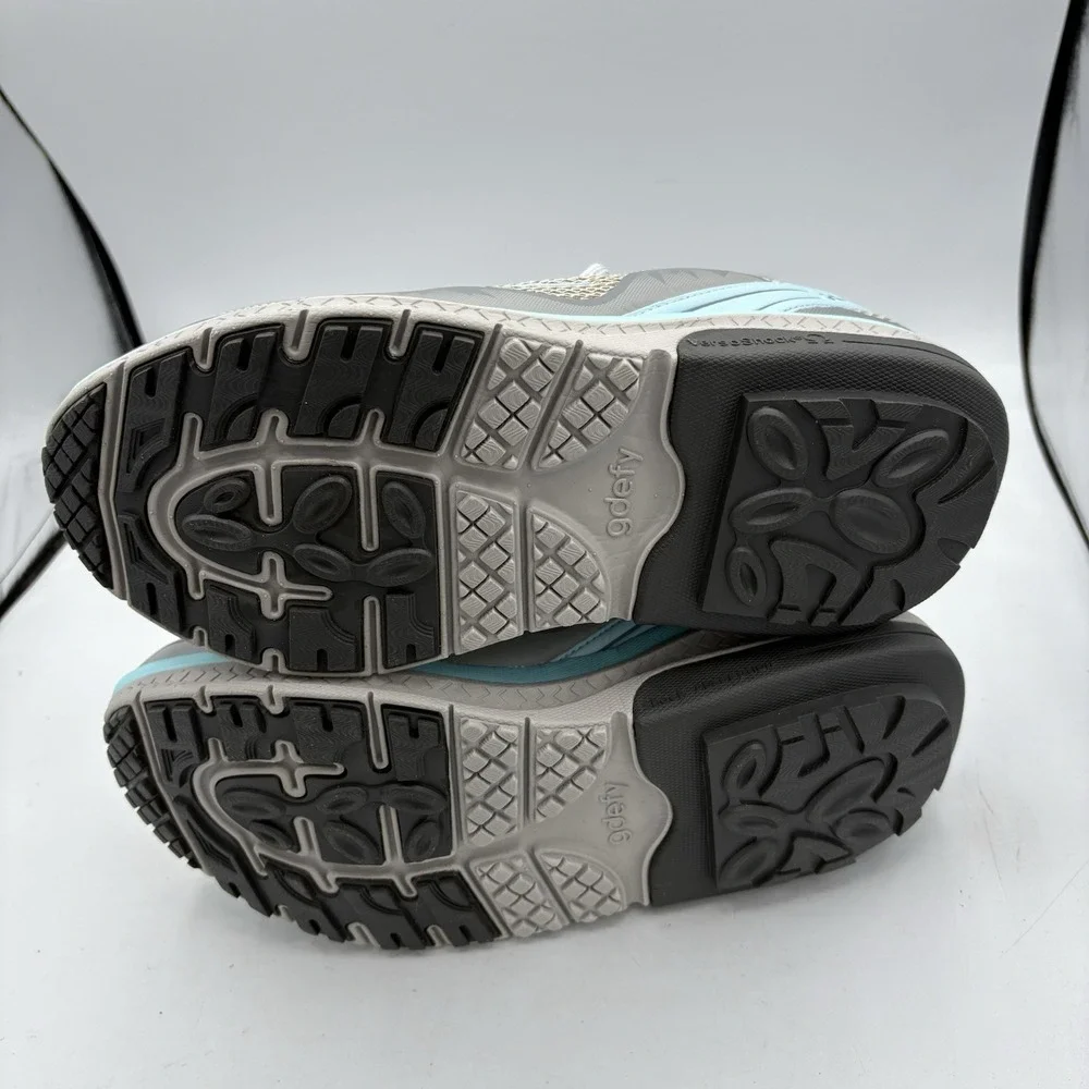 Gravity Defyer Shoes Womens Size 10.5 Gdefy Walk Sneaker Gray Teal Blue Correcti